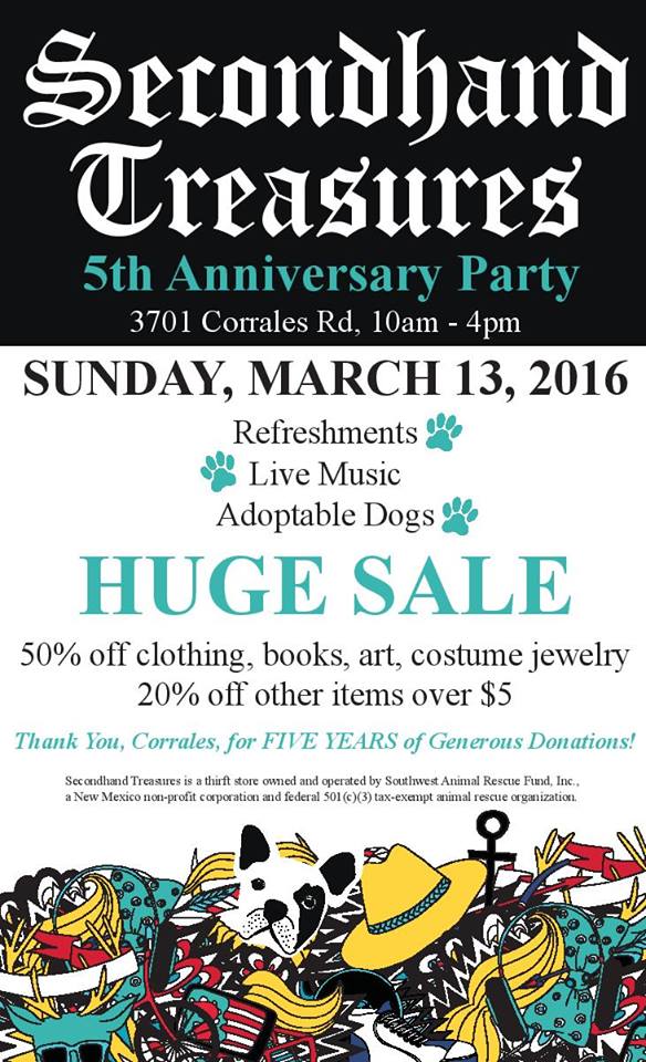 Secondhand Treasures 5th Anniversary Party NMDOG